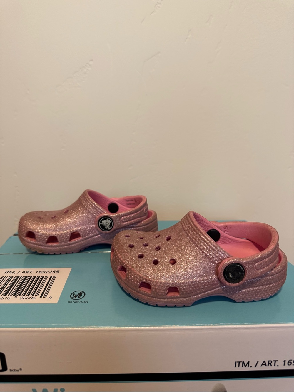 CROCS Kids Glitter Clogs - Light Pink